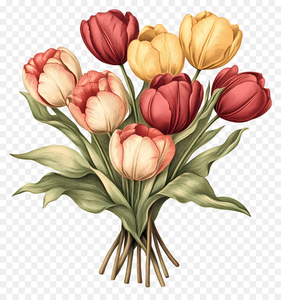 Buket Tulip，Tulip PNG