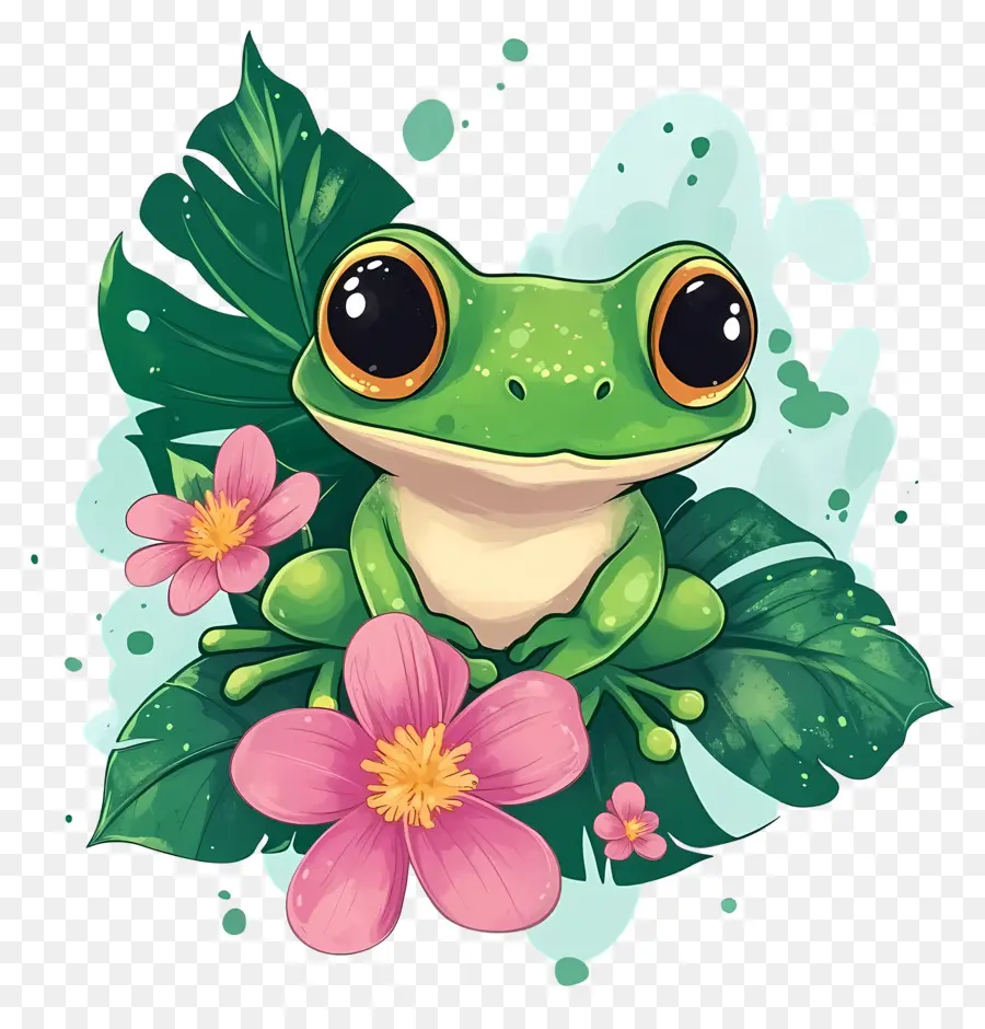 Katak Kawaii，Katak Lucu PNG