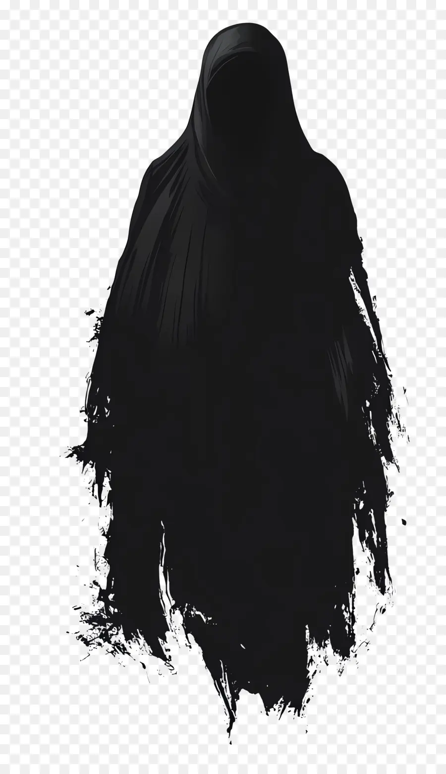 Siluet Hantu，Sosok Berkerudung Hitam PNG