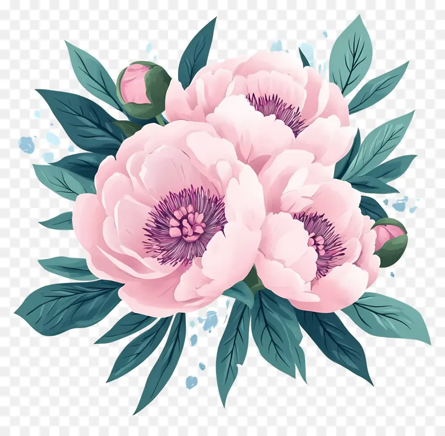 Buket Peony，Peony PNG