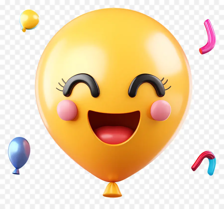 Emoji Ulang Tahun，Balon Tersenyum PNG