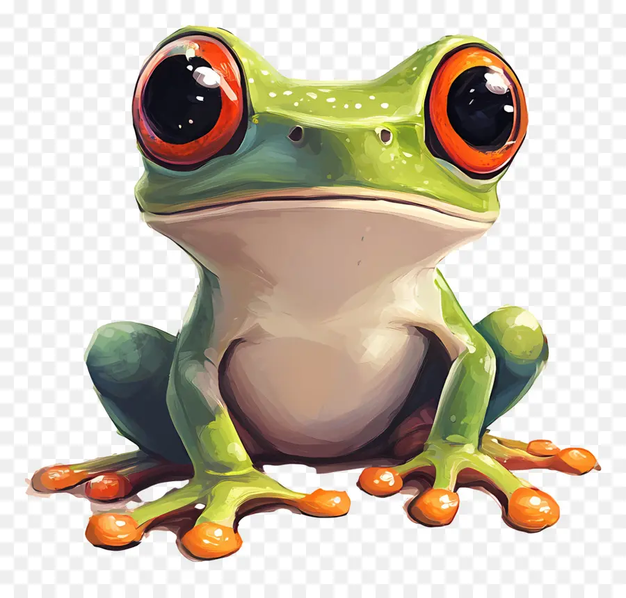 Katak Kawaii，Katak Lucu PNG