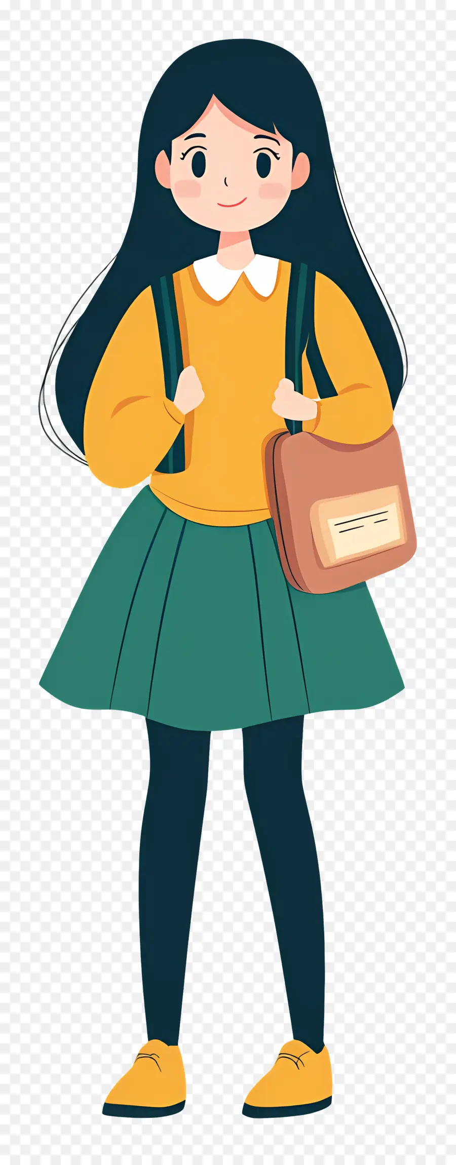 Siswa Perempuan，Gadis Dengan Ransel PNG