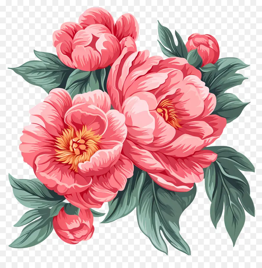 Buket Peony，Peony PNG