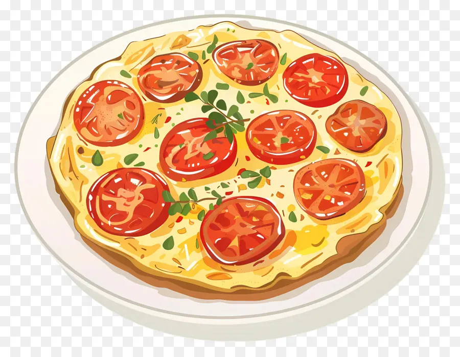 Telur Dadar Spanyol，Pizza PNG