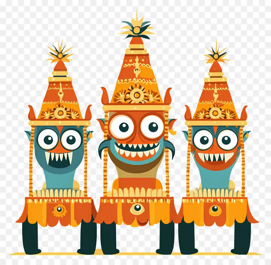 Rath Yatra，Monster Berwarna Warni PNG