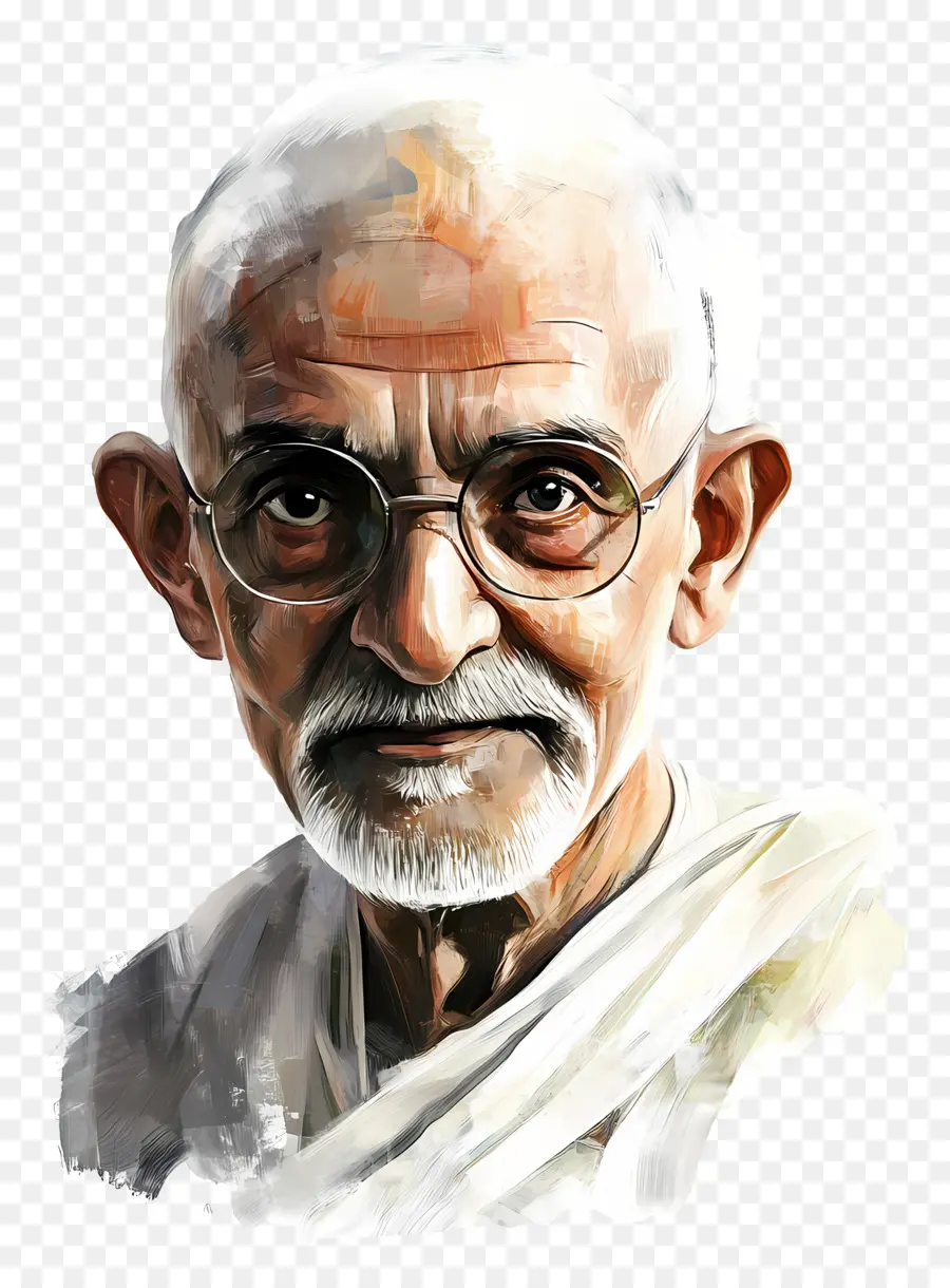 Gandhi，Pria Tua Berkacamata PNG