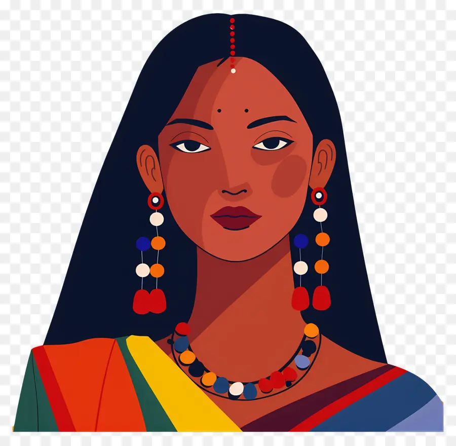 Gadis India，Ilustrasi Wanita PNG