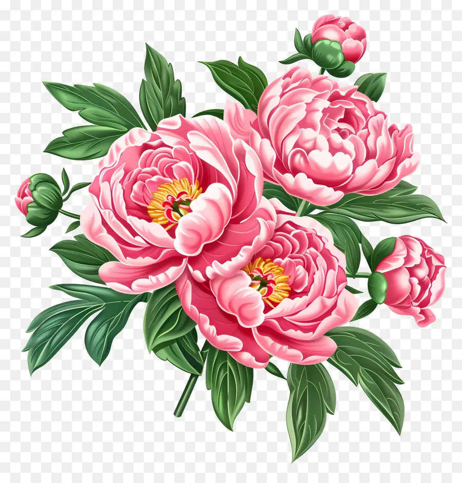 Buket Peony，Peony PNG