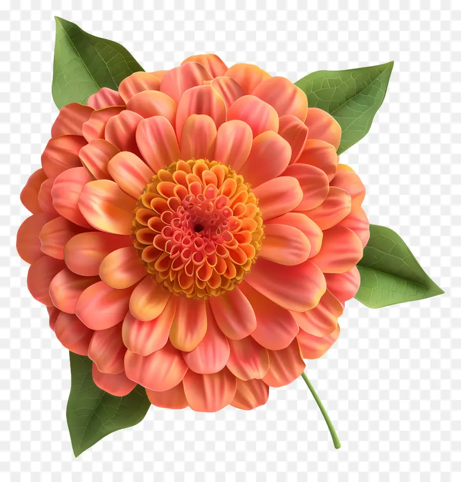 Bunga Zinnia 3d，Bunga Jeruk PNG