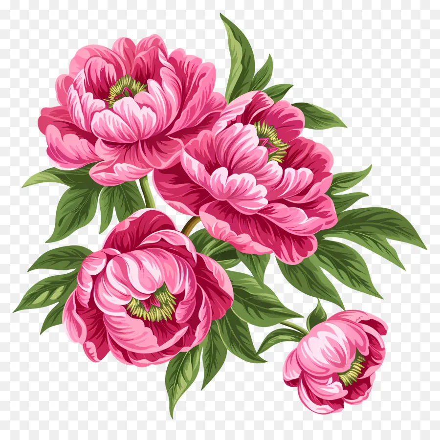 Buket Peony，Bunga Peoni PNG