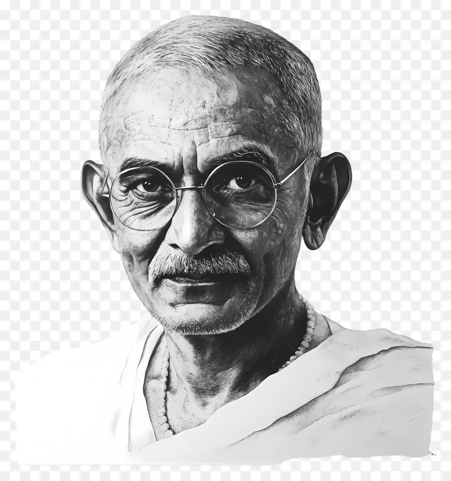 Gandhi，Pria Tua Berkacamata PNG