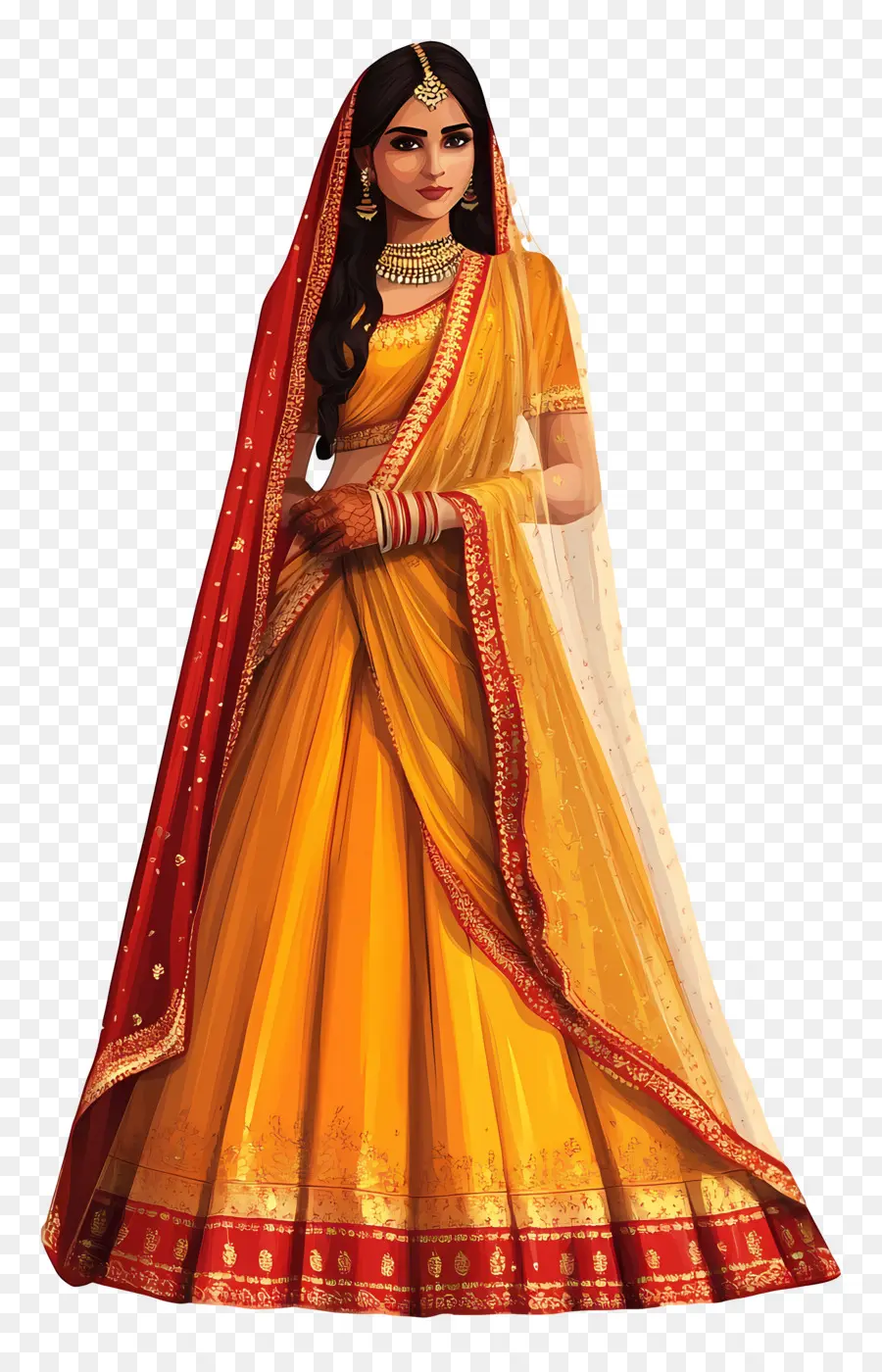 Saree Pernikahan India，Wanita Berpakaian Tradisional PNG