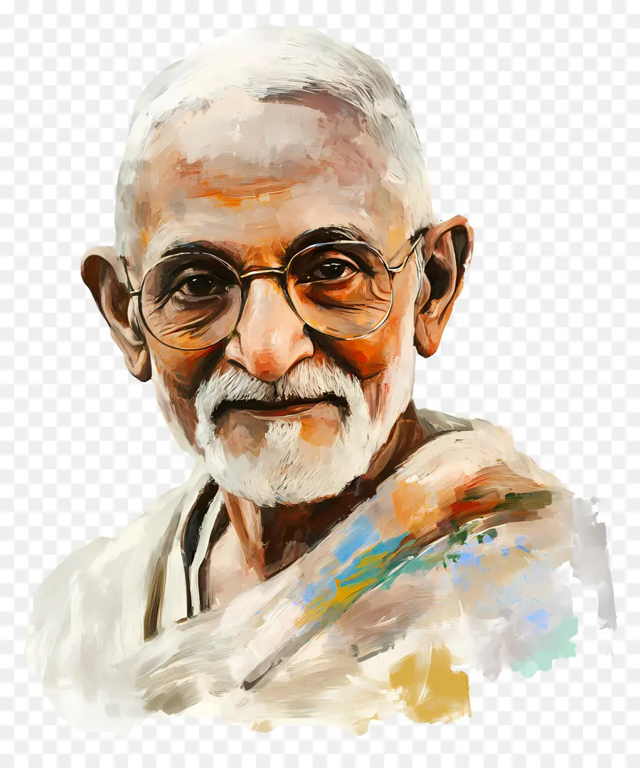 Gandhi，Pria Tua Berkacamata PNG