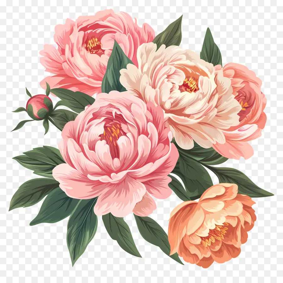 Buket Peony，Peony PNG