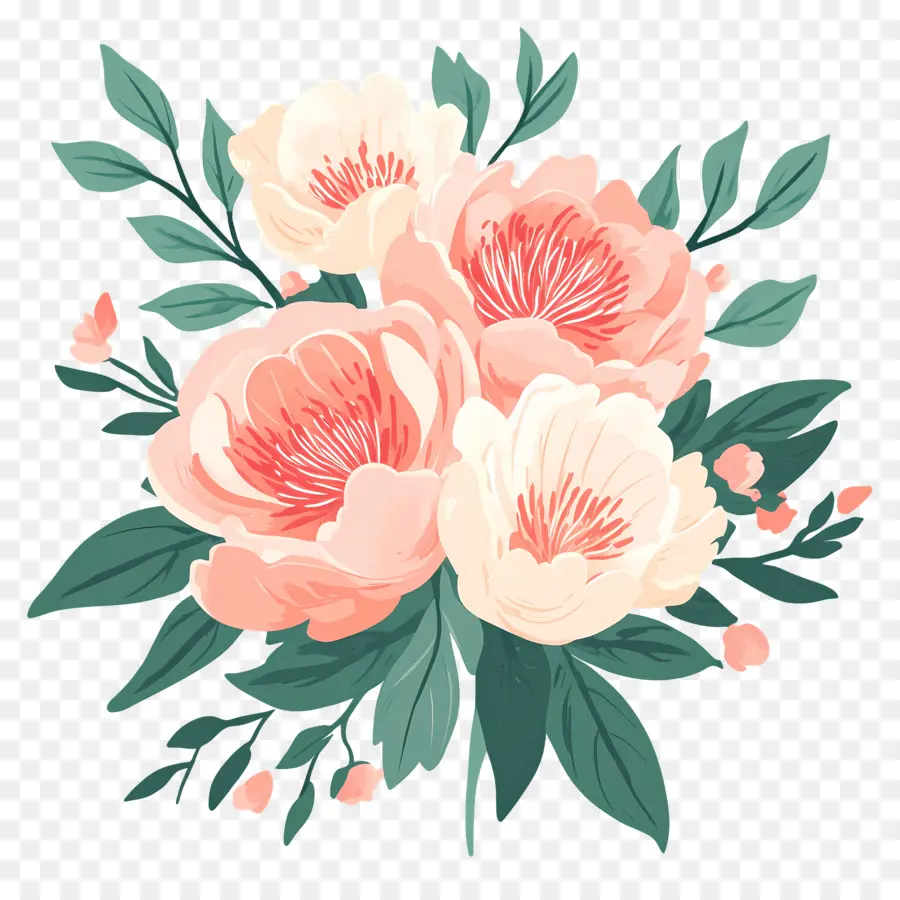 Buket Peony，Bunga PNG