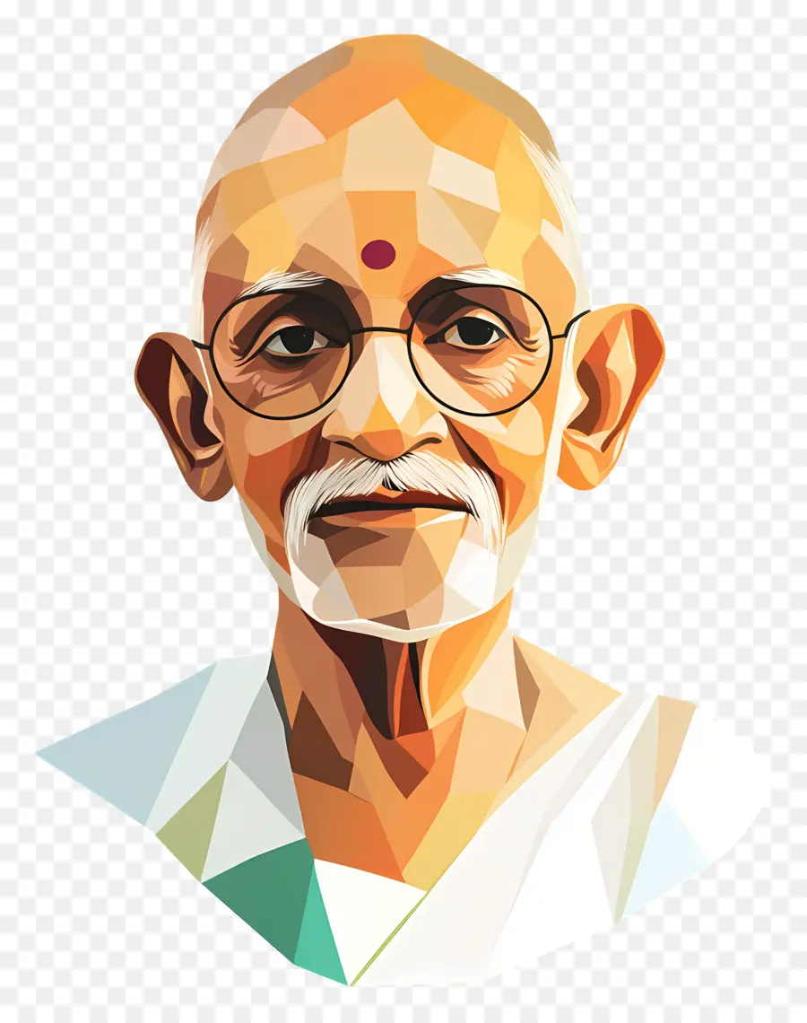 Gandhi，Pria Tua Berkacamata PNG