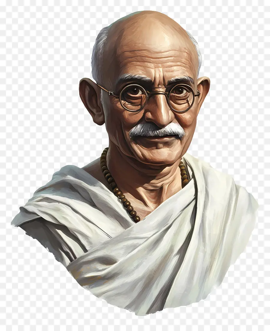 Gandhi，Pria Tua Berkacamata PNG