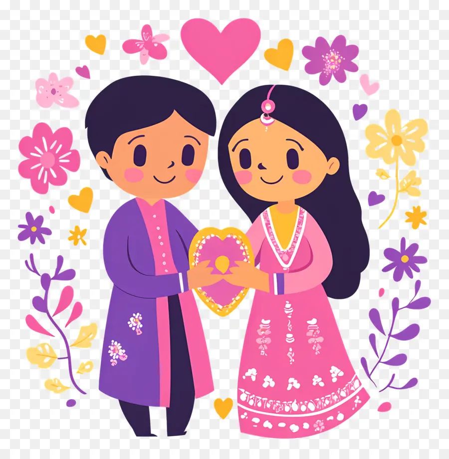 Pengantin India，Pasangan Dalam Pakaian Tradisional PNG