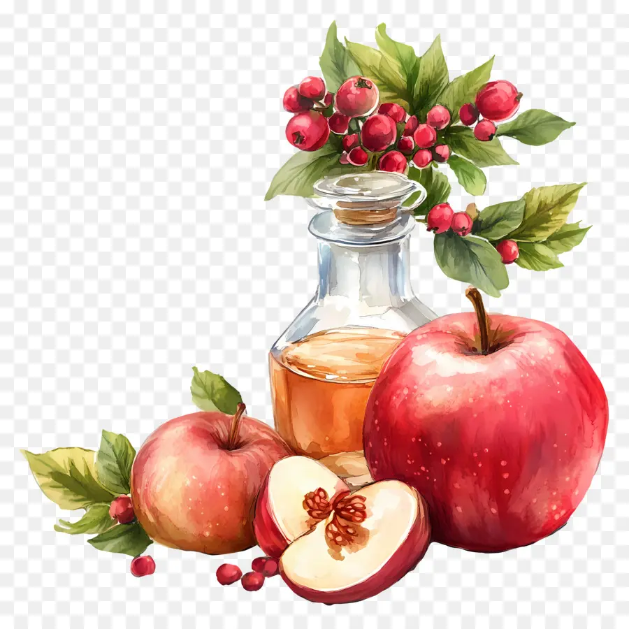 Rosh Hashanah，Apel Dan Botol PNG