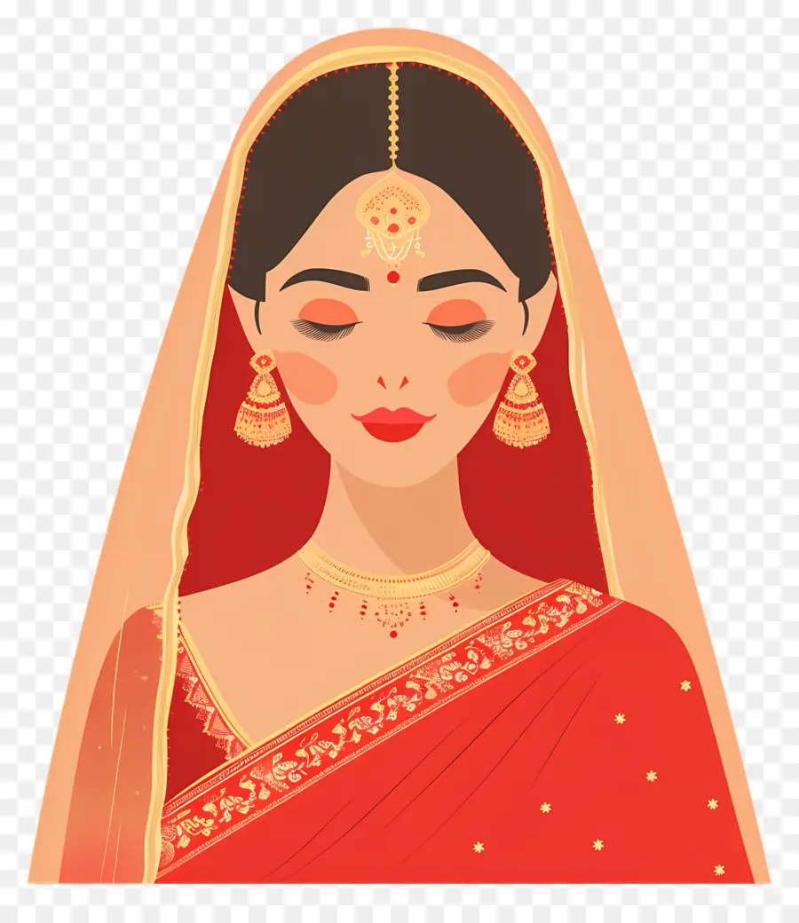 Saree Pernikahan India，Pengantin Perempuan PNG