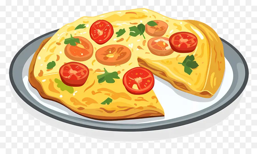 Telur Dadar Spanyol，Omelet Dengan Tomat PNG