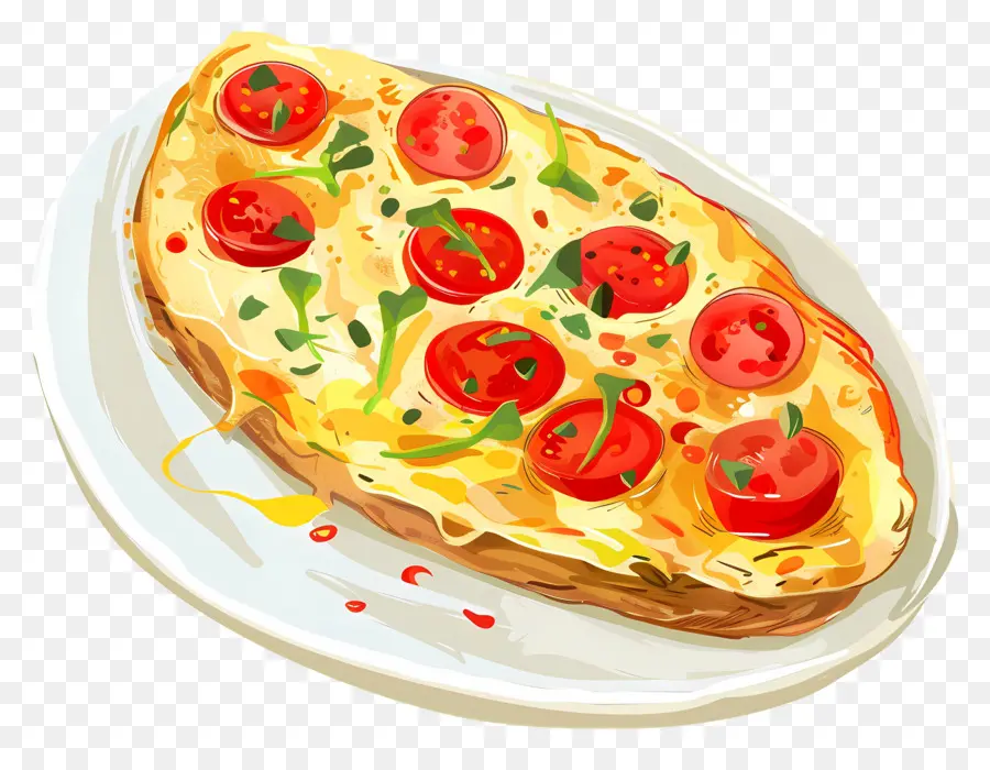 Telur Dadar Spanyol，Pizza PNG