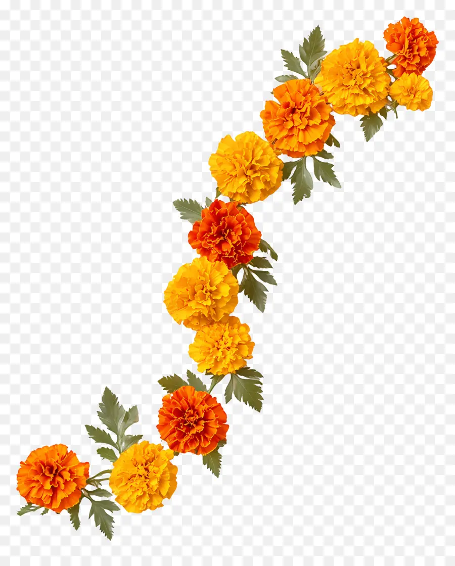 Karangan Bunga Ugadi，Karangan Bunga Marigold PNG