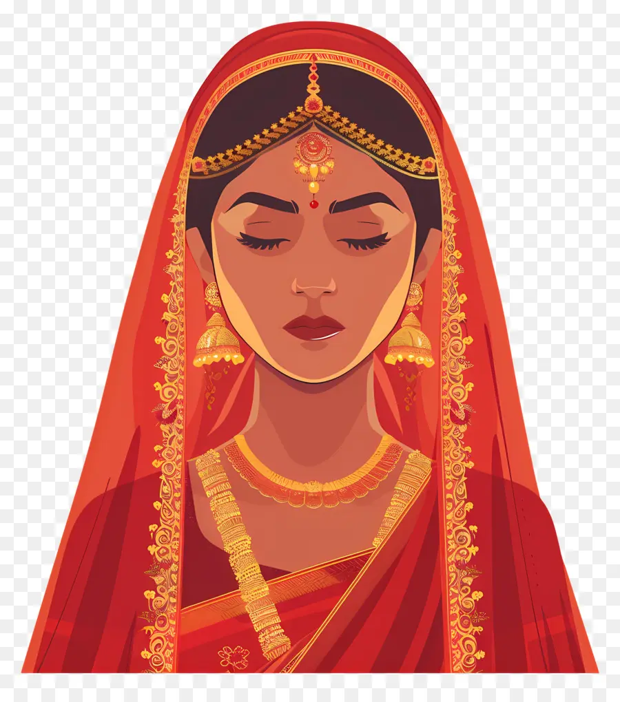 Saree Pernikahan India，Pengantin Perempuan PNG