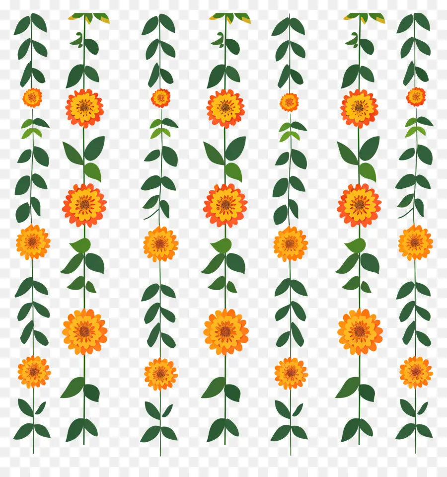 Karangan Bunga Marigold，Bunga Oranye PNG