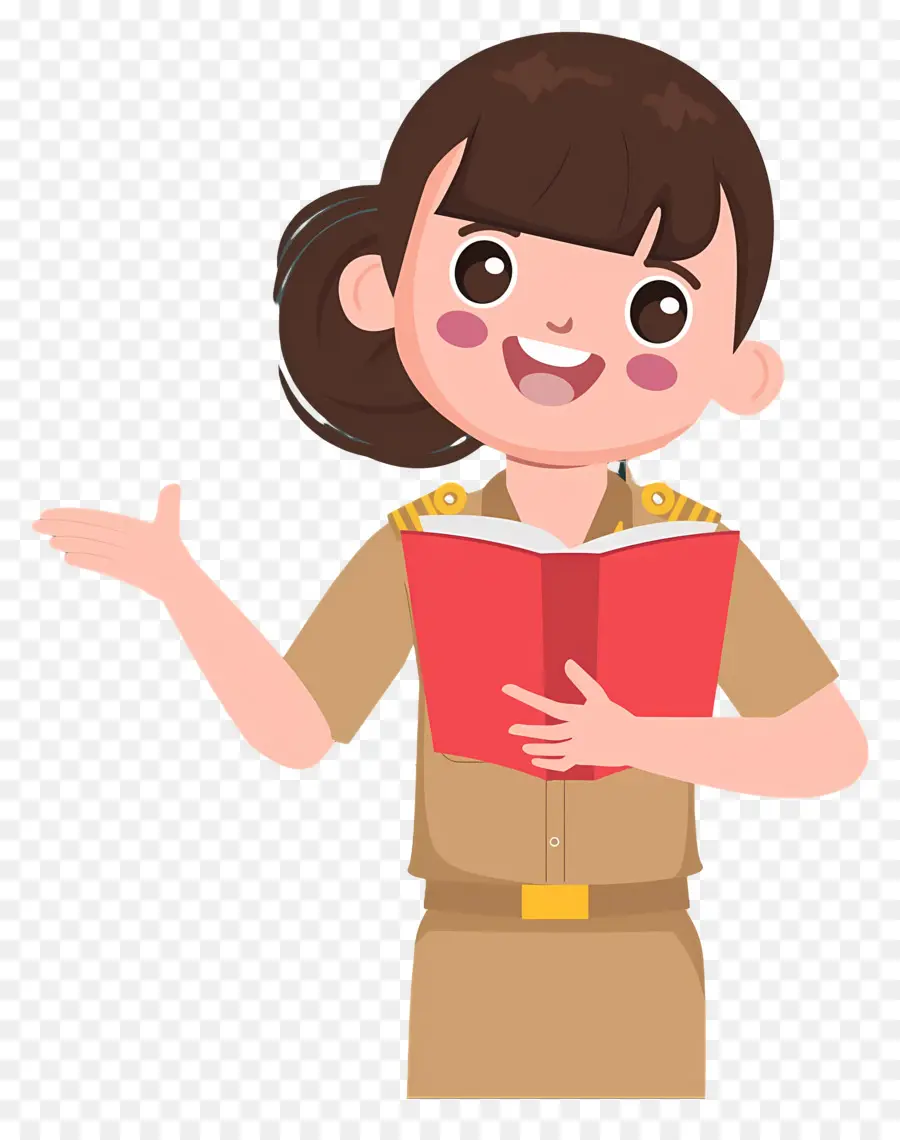 Guru Kartun，Gadis Dengan Buku PNG