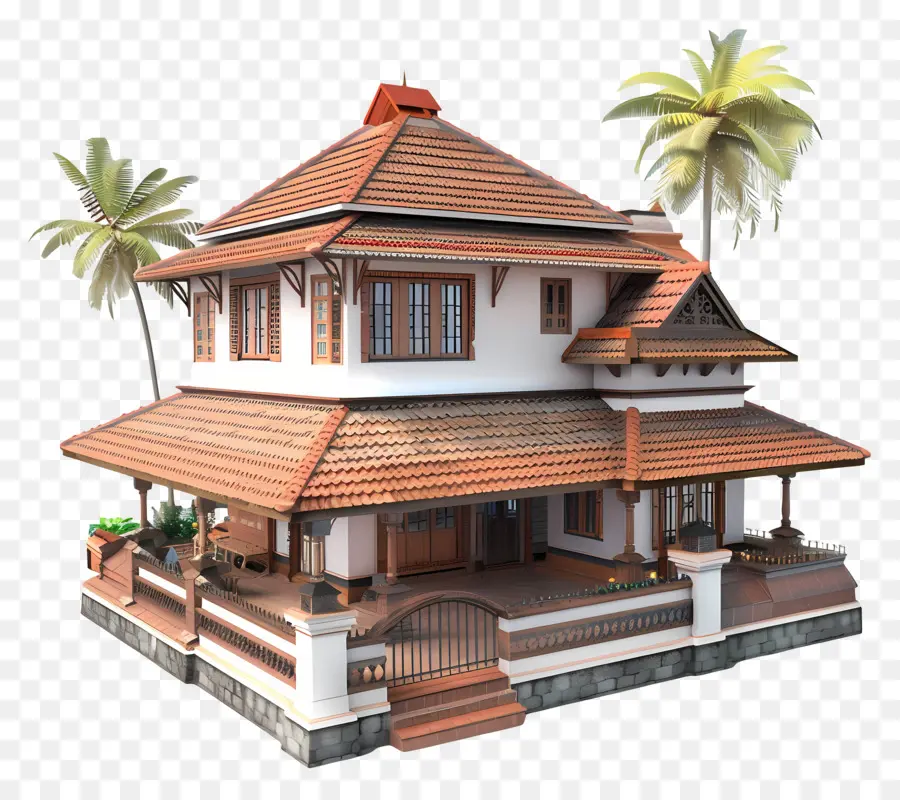 Rumah Kerala，Rumah Corat Coret Lucu Modern PNG