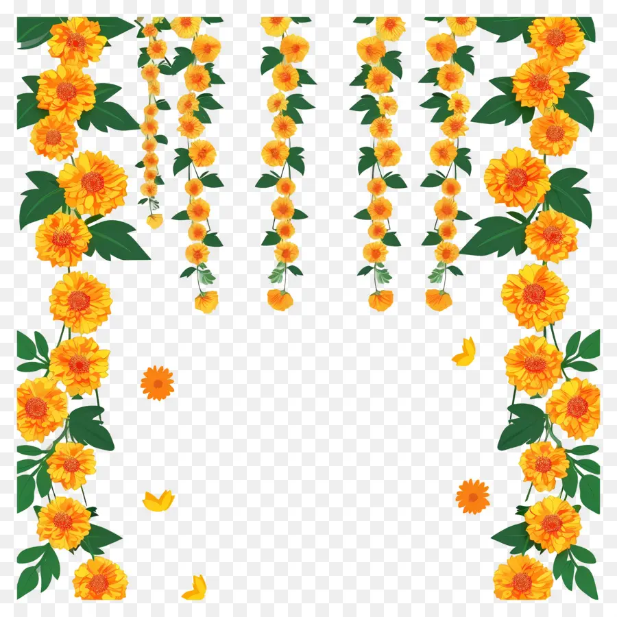 Karangan Bunga Marigold，Bunga Kuning PNG