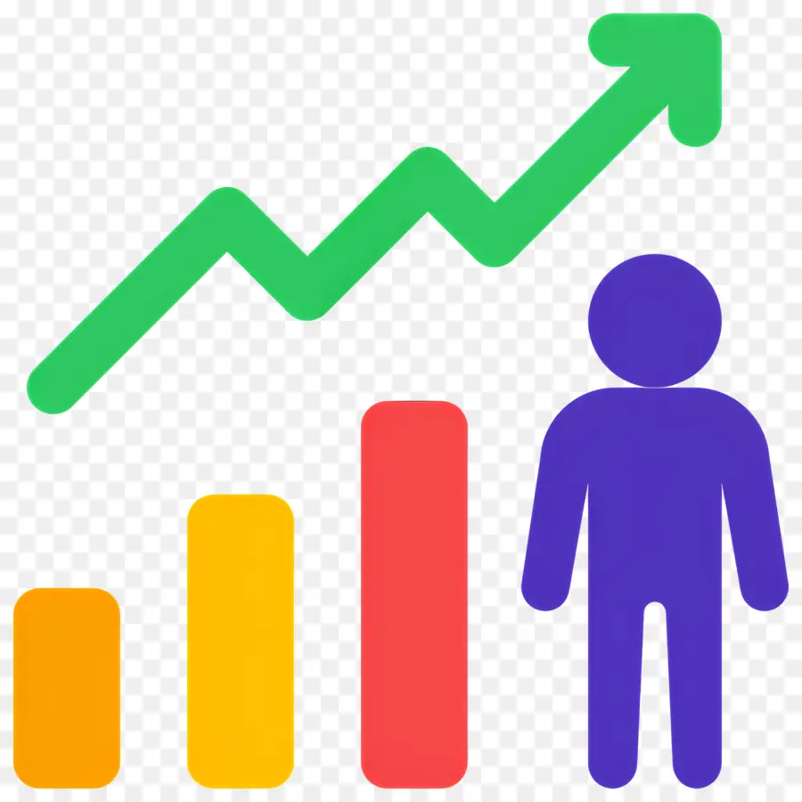 Panah Pertumbuhan，Orang Dengan Grafik Pertumbuhan PNG