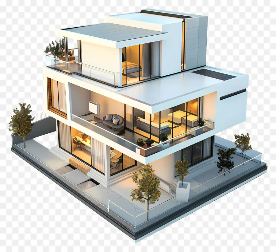 Rumah 3d，Rumah Modern PNG