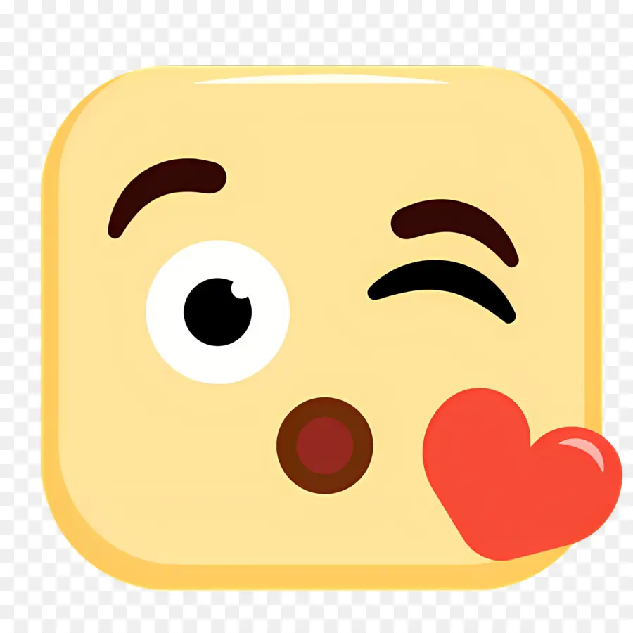 Cium Emoji，Emoji Mengedipkan Mata PNG