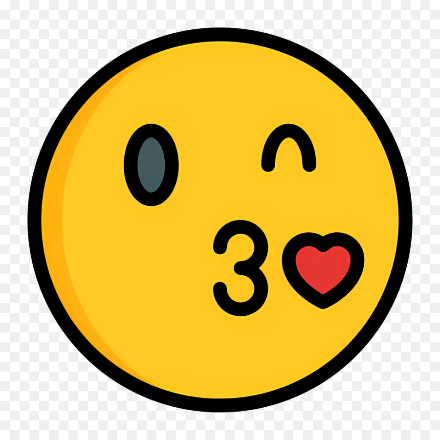 Cium Emoji，Emoji Mencium PNG