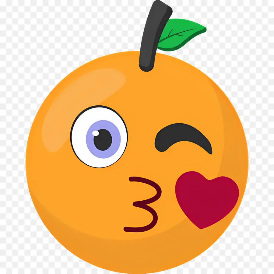 Cium Emoji，Emoji Buah Jeruk PNG