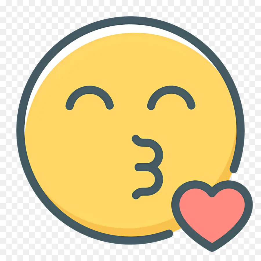 Cium Emoji，Emoji Wajah Mengedipkan Mata PNG