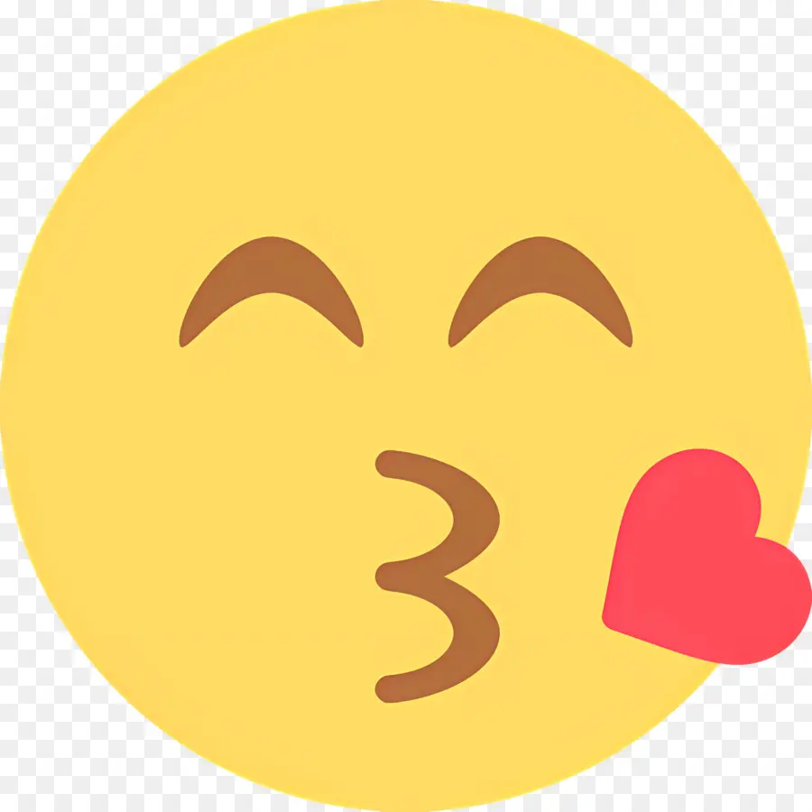 Cium Emoji，Emoji Wajah Mengedipkan Mata PNG