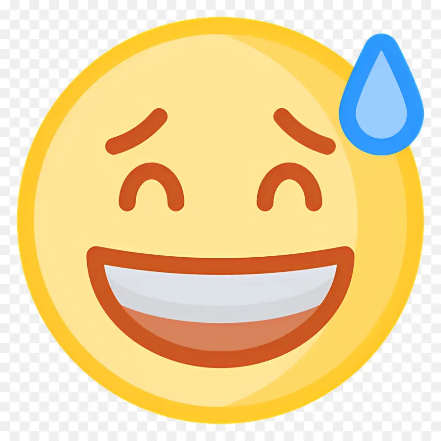 Emoji Tertawa，Smiley Yang Berkeringat PNG