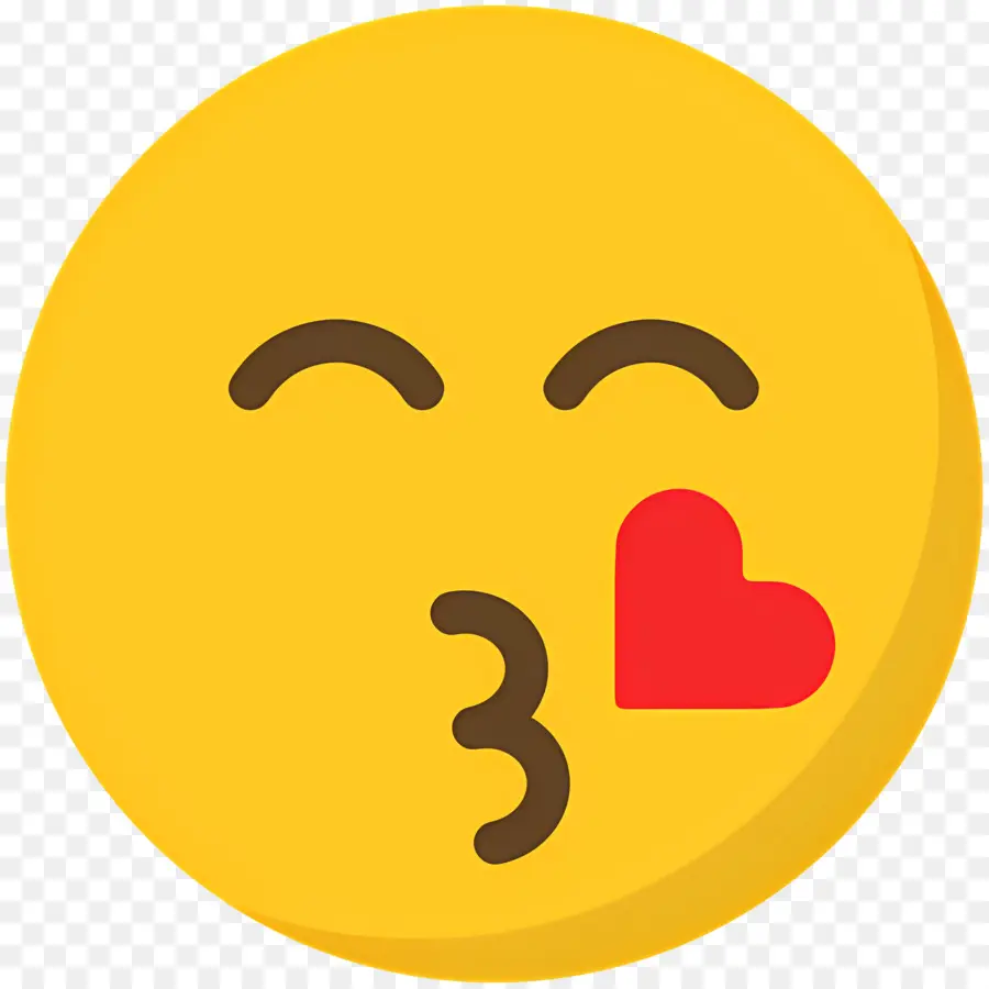 Cium Emoji，Emoji Mata Hati PNG