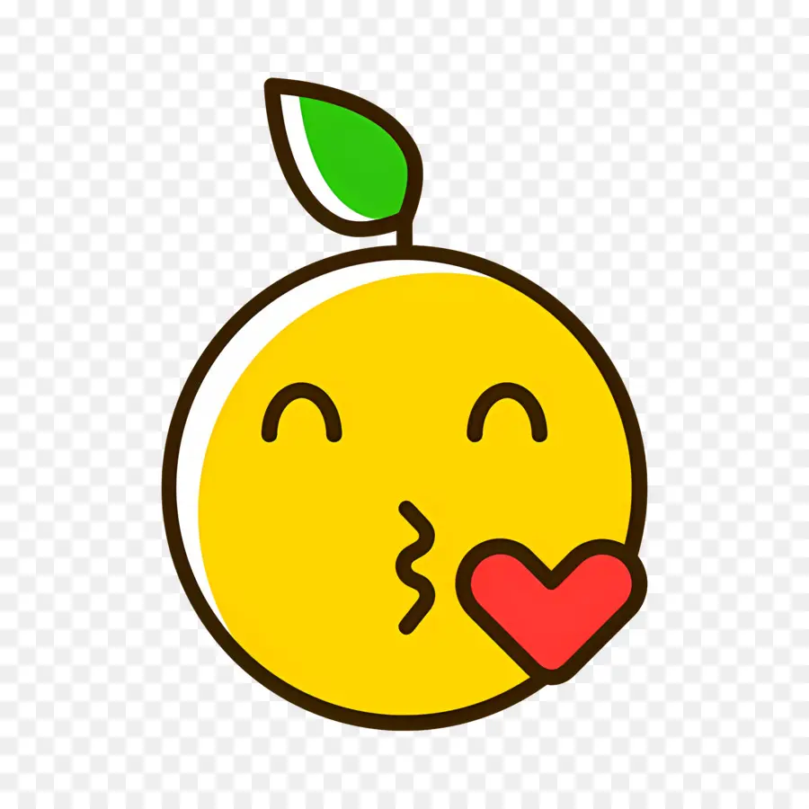 Cium Emoji，Emoji Buah Kuning PNG