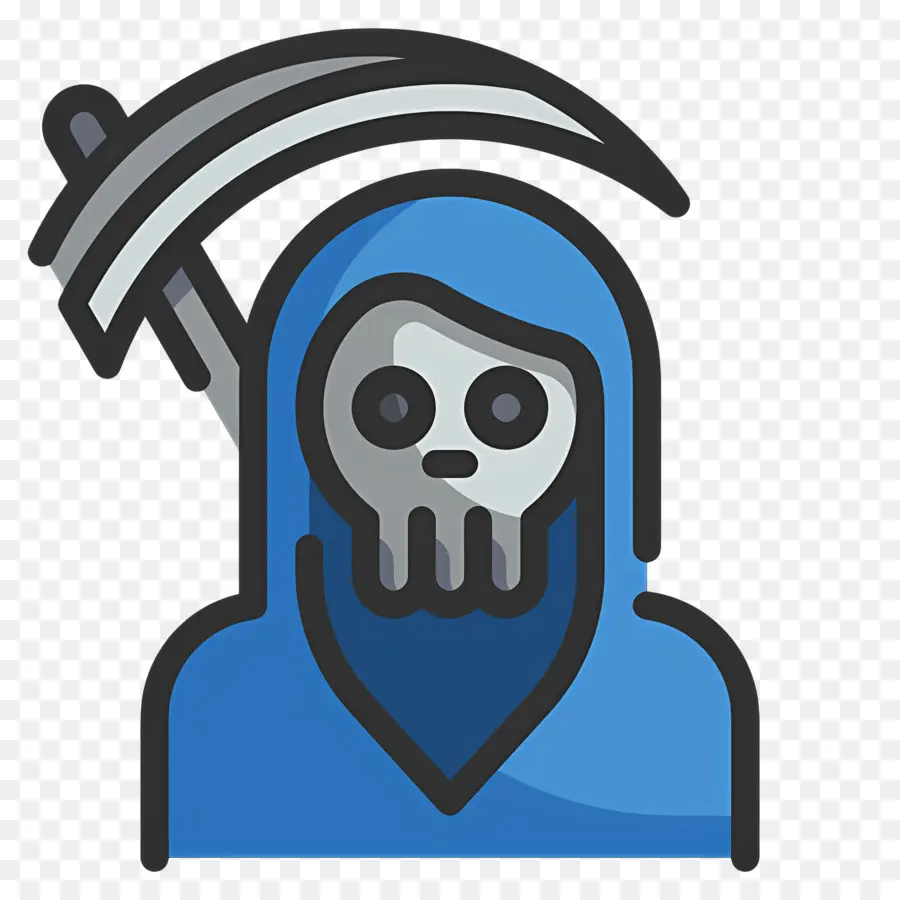 Mesin Penuai，Grim Reaper Berwarna Biru PNG