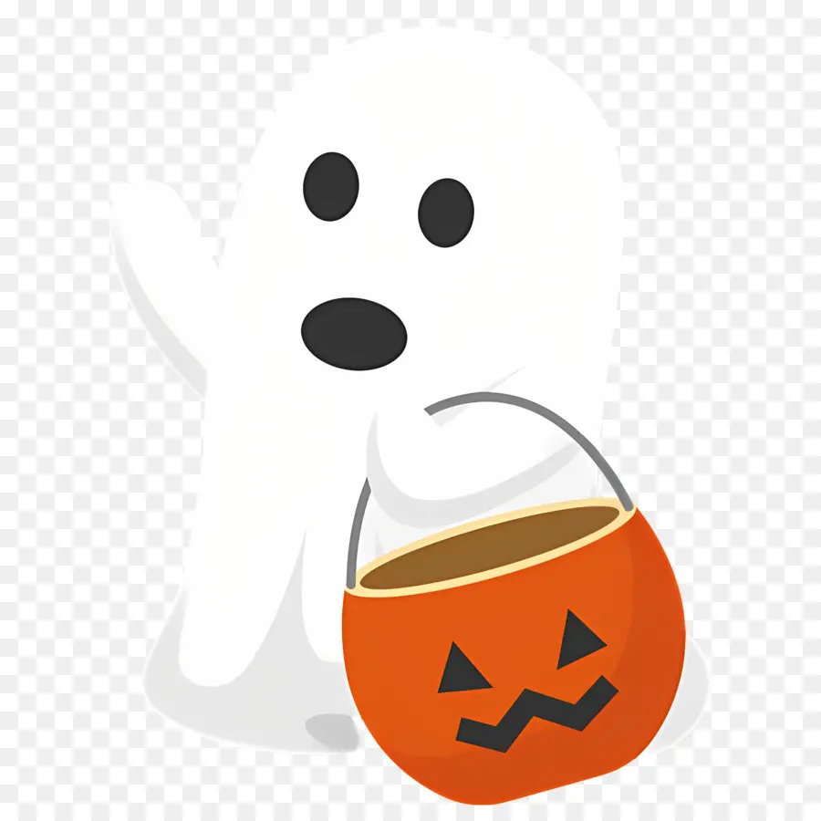 Hantu Halloween，Hantu Dengan Labu PNG