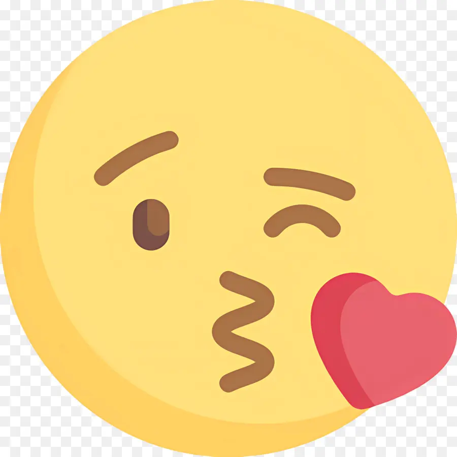 Cium Emoji，Emoji Wajah Mengedipkan Mata PNG