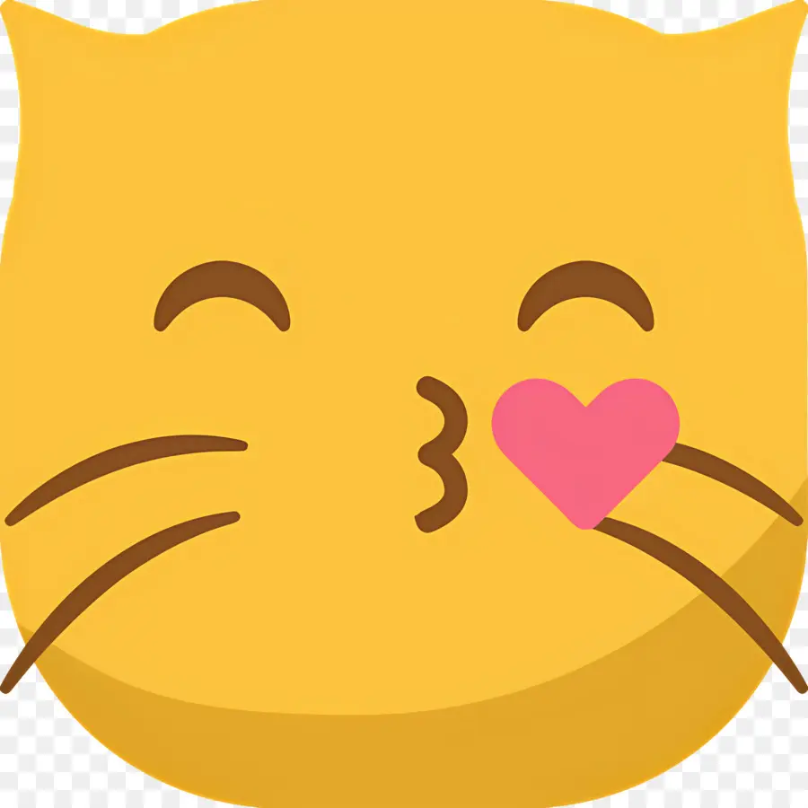 Cium Emoji，Wajah Kucing PNG