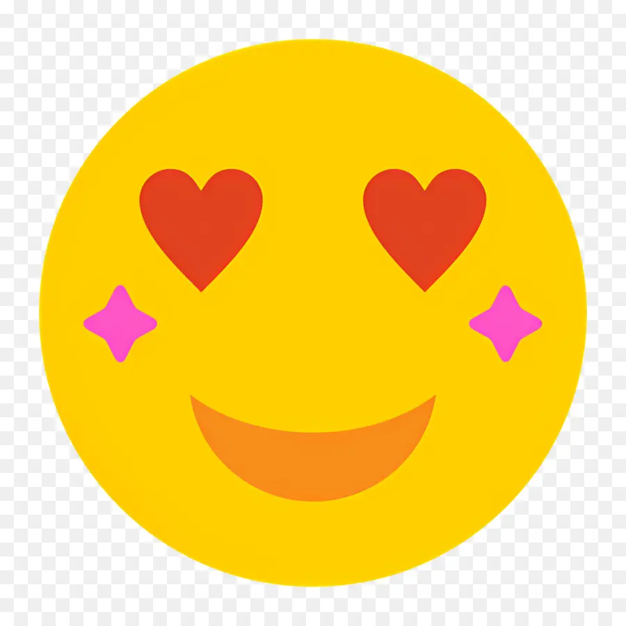 Cium Emoji，Emoji Mata Hati PNG