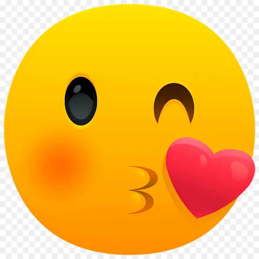 Cium Emoji，Emoji Wajah Mengedipkan Mata PNG