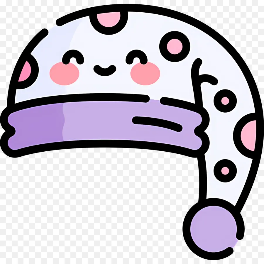 Topi Tidur，Topi Tidur Polka Dot PNG